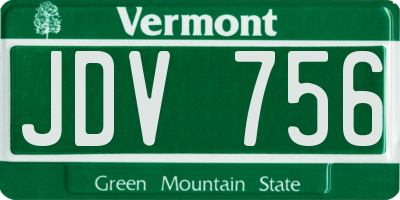 VT license plate JDV756