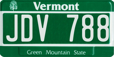 VT license plate JDV788
