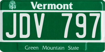 VT license plate JDV797