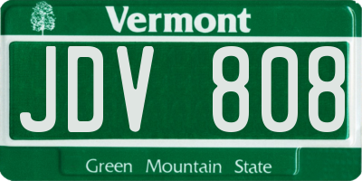 VT license plate JDV808