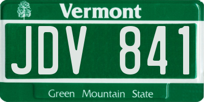 VT license plate JDV841