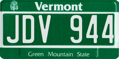 VT license plate JDV944