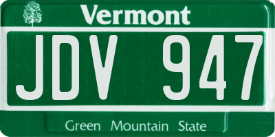 VT license plate JDV947