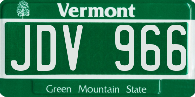 VT license plate JDV966