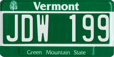 VT license plate JDW199