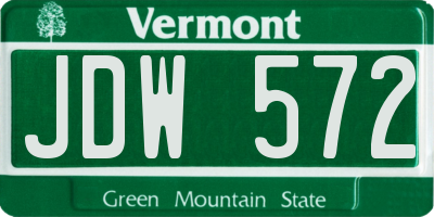 VT license plate JDW572