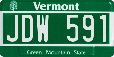 VT license plate JDW591