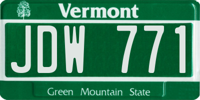 VT license plate JDW771
