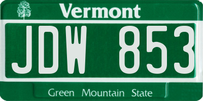 VT license plate JDW853