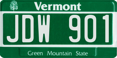 VT license plate JDW901