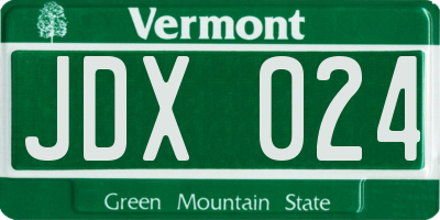 VT license plate JDX024