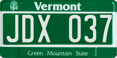 VT license plate JDX037