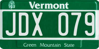 VT license plate JDX079