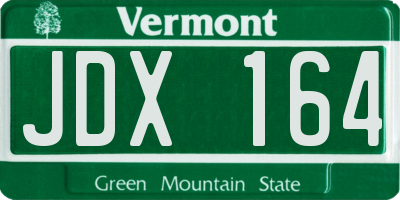 VT license plate JDX164
