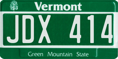 VT license plate JDX414