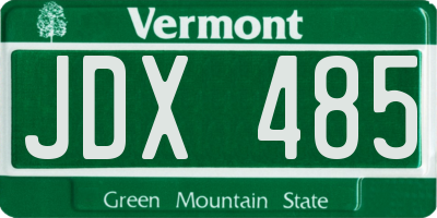 VT license plate JDX485