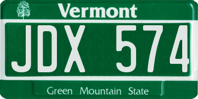 VT license plate JDX574