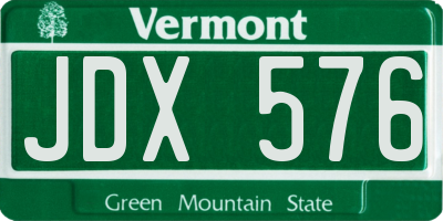 VT license plate JDX576
