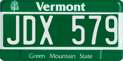 VT license plate JDX579