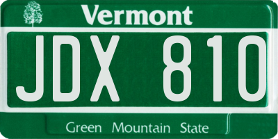 VT license plate JDX810