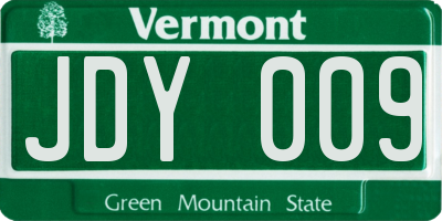 VT license plate JDY009