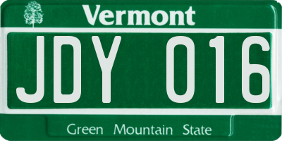 VT license plate JDY016