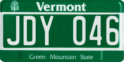 VT license plate JDY046