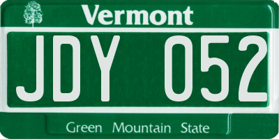 VT license plate JDY052