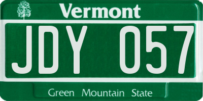 VT license plate JDY057