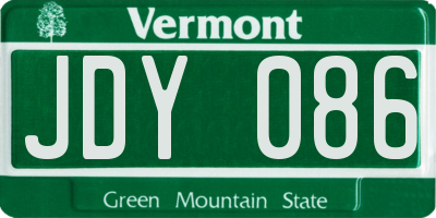 VT license plate JDY086