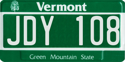 VT license plate JDY108