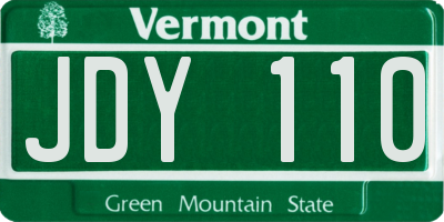 VT license plate JDY110