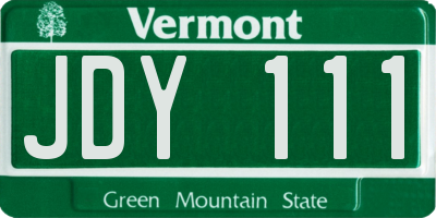 VT license plate JDY111