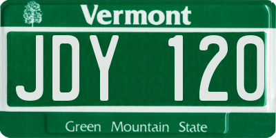 VT license plate JDY120