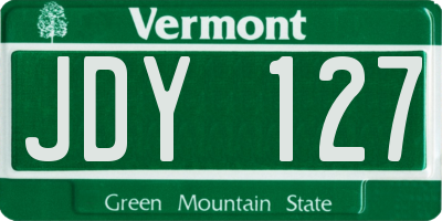 VT license plate JDY127