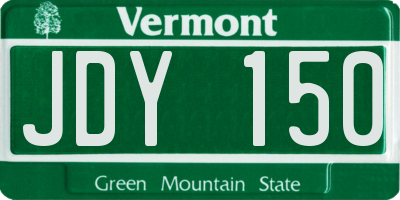 VT license plate JDY150