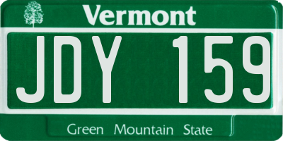 VT license plate JDY159