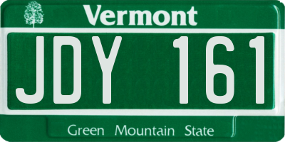 VT license plate JDY161