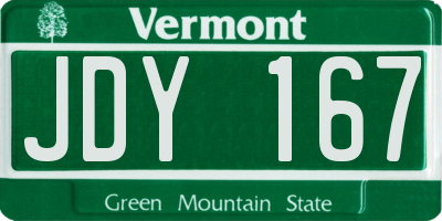 VT license plate JDY167