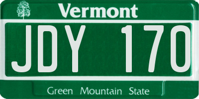 VT license plate JDY170