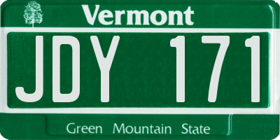VT license plate JDY171