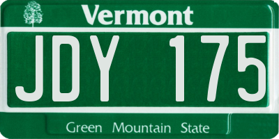 VT license plate JDY175