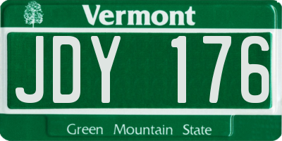 VT license plate JDY176