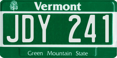 VT license plate JDY241