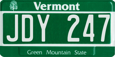 VT license plate JDY247