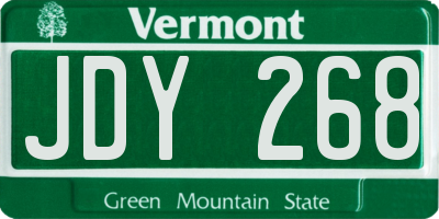 VT license plate JDY268