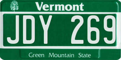 VT license plate JDY269