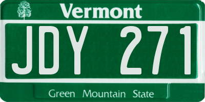 VT license plate JDY271