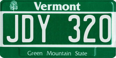 VT license plate JDY320
