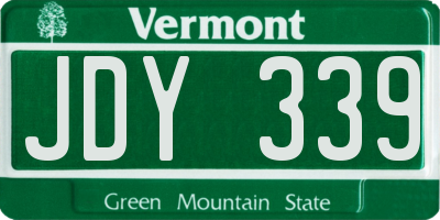 VT license plate JDY339